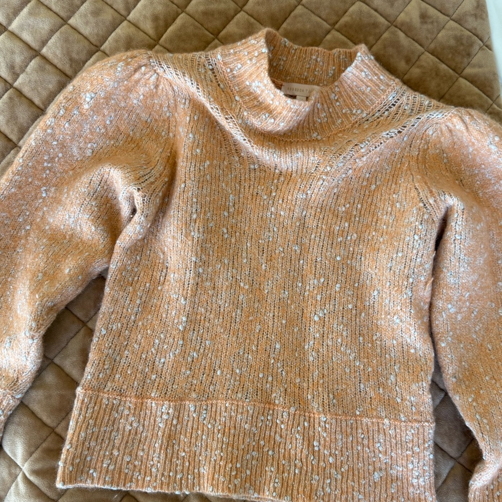 Rebecca Taylor Peach Textured Knit Top